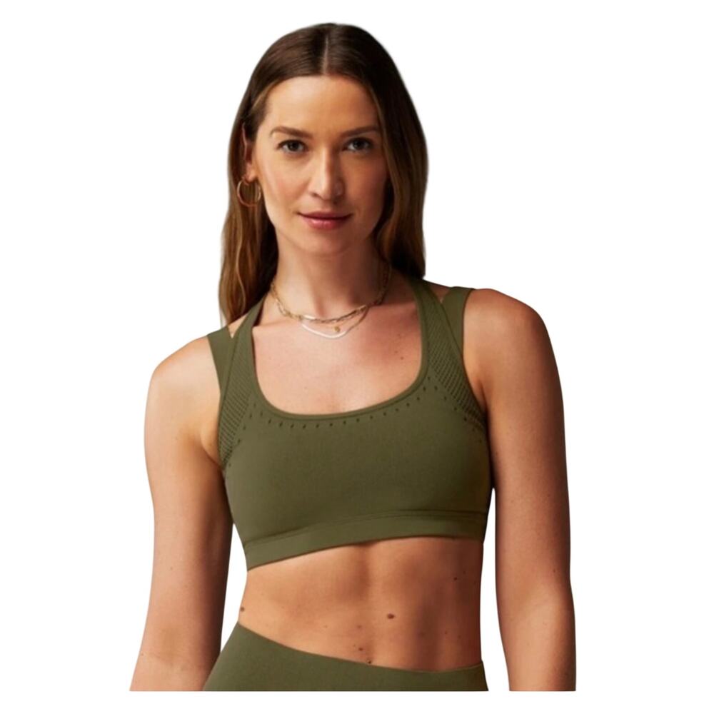 New Fabletics Dark Moss Sports Bra Large